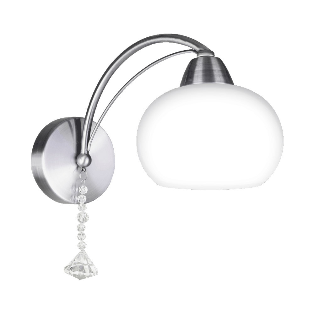 Wandlamp Prezent, chroom/wit, 1x E27/40W, dimbaar