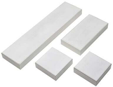 Melannco Set of 4 White Veneer Chunky Wood Shelves