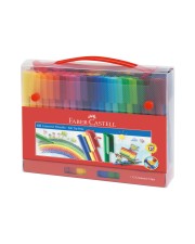 FABER-CASTELL CONNECTOR Filzstift nicht dauerhaft leuchtende Farben sortiert wasserbasierte Tinte Packung mit 60 Koffer Filzstifte 60-teilig (155560)