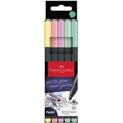Faber-Castell 5er-Pack Fineliner »Grip Pastell« gelb
