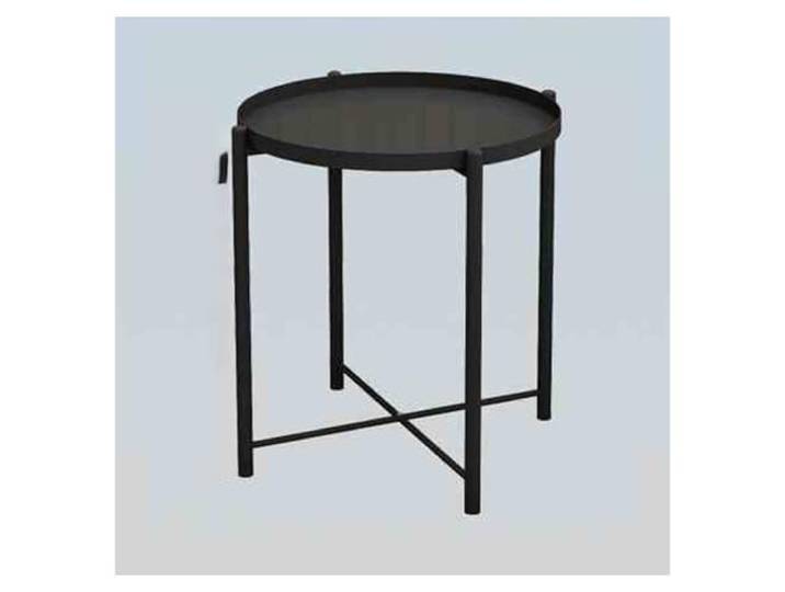 Runder Metall-Beistelltisch mit hochtemperaturbeständiger Oberfläche for Wohnzimmer, Schlafzimmer, Sofa und Bürodekoration(Black)