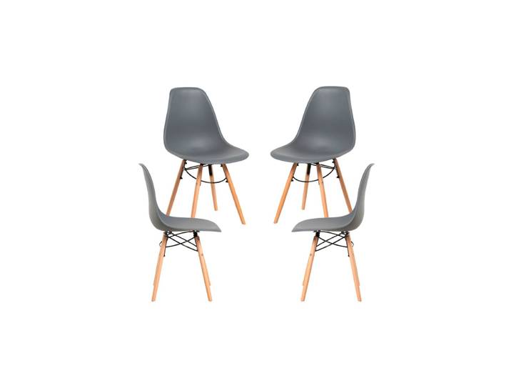 Set 4 Stühle Nedi - Gris dunkel