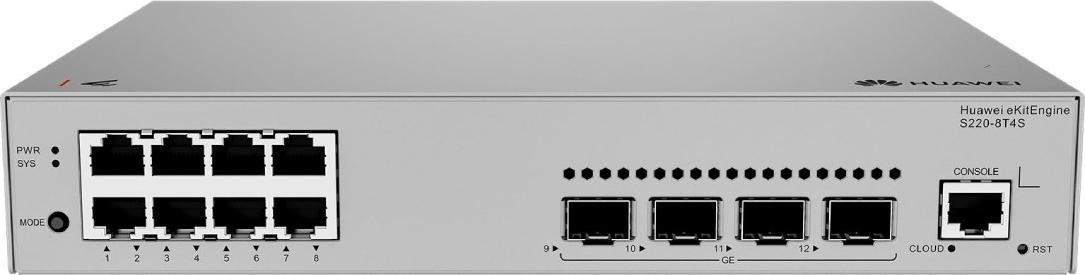 Huawei eKit S220 Serie S220-8T4S Managed L2 Gigabit Ethernet Switch, 1U Rackmount