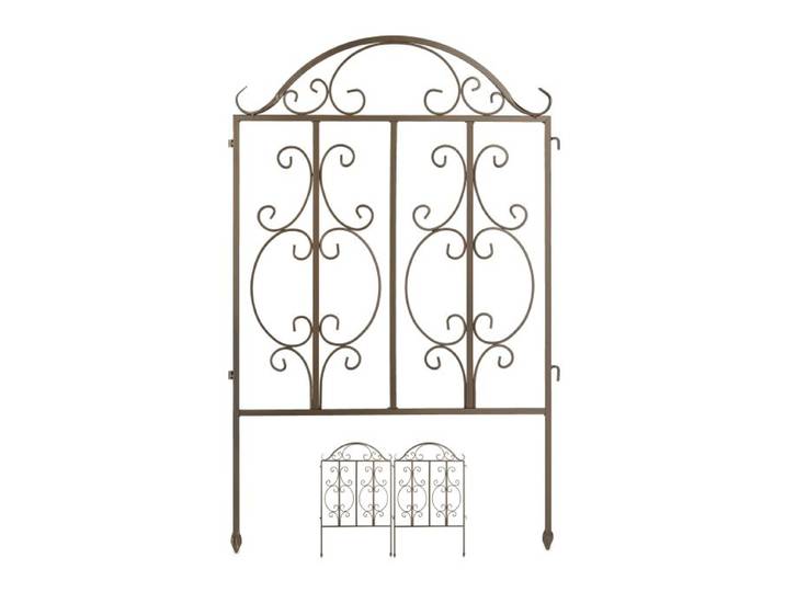 Relaxdays Gartenzaun Bronze 3er Set