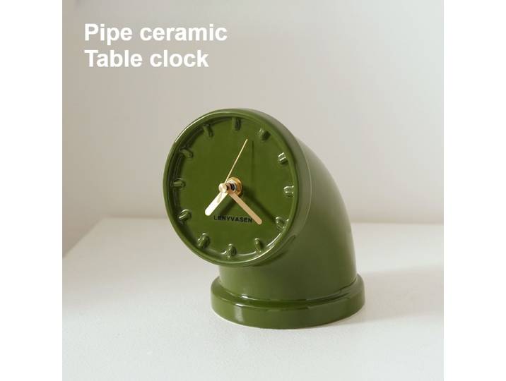 Horloge de Table en céramique créative, mouvement silencieux, bureau, salon, meuble TV, bureau, élégance moderne, décoration de maison