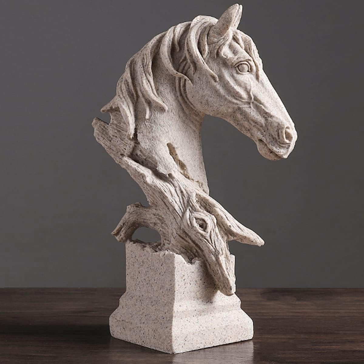 Abstracte Paardenkop Sculptuur van Zandsteen voor Woondecoratie en Interieur
