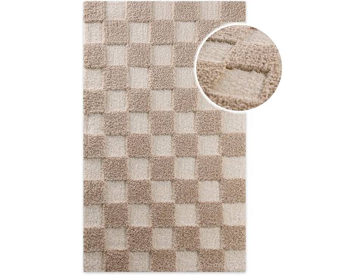 Badematte WECON HOME Bobbi , beige, H:25mm, Polyester, Badematten, Badematte, Badteppich, Schachbrett-Design, weich, rutschhemmend, waschbar
