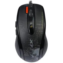 A4Tech Maus F5 V-Laser Gaming (Kabelgebunden), Maus, Schwarz