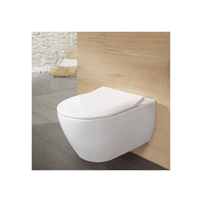 Villeroy & Boch Subway 2.0 & ViConnect Komplett-Set, WC spülrandlos, weiß Ceramicplus, mit WC-Sitz
