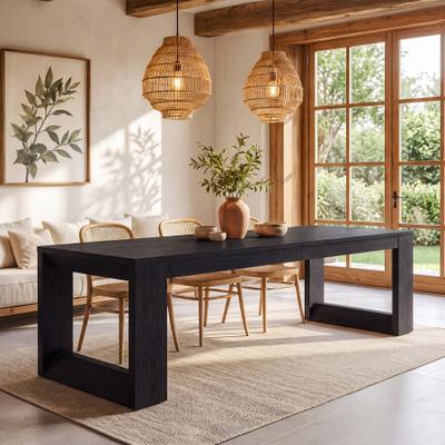 OEM 86.6-Inch Solid Wood Dining Table, Extra Long Kitchen Table for 10 People, Rectangular Dinner Desks for Dining Room