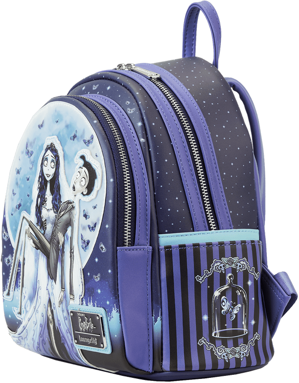 Loungefly Corpse Bride Moon Mini Backpack - Officially Licensed, Lenticular Artwork, Vegan Leather, 22.9 cm x 26.7 cm x 11.4 cm