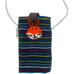 Phone Holder Bag Black and Multi - fox decor