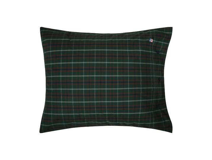 Lexington Taie d’oreiller Checked cotton percale Green-navy, 50x60 cm