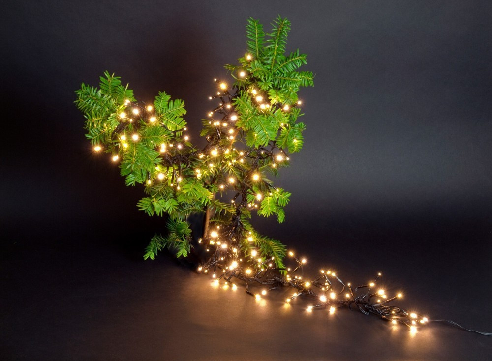 Anna's Collection Kerstverlichting Clusterverlichting 384 LED Warm Wit 2,4 meter en 32 LED met Timer