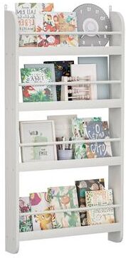 Kodotan sofa 4-Tier Kids Bookshelf, Wall Mounted Kids Bookcases Organizer for Toys and Books