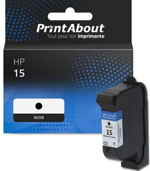 PrintAbout Cartouche compatible HP 15 (C6615DE) - Noir Noir