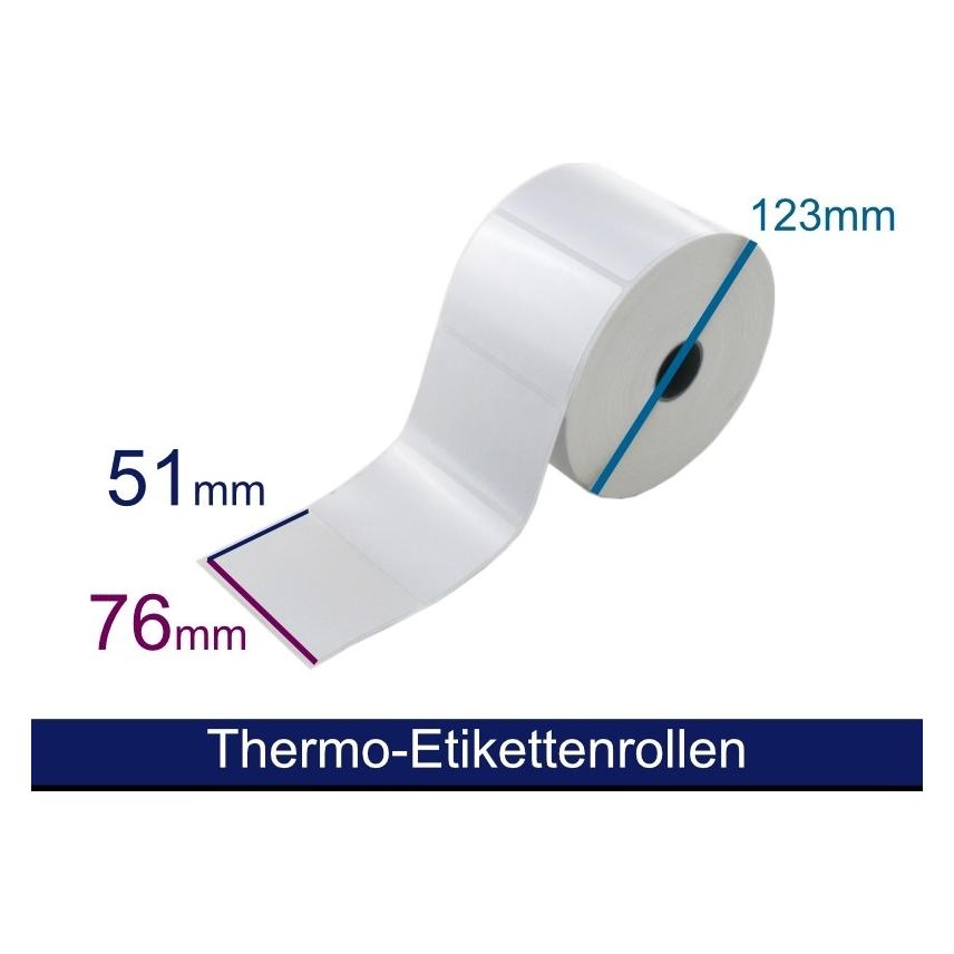 Artdev Etikettenrolle Polyester Silber matt (Nr. 84B), 76 x 51mm, Kern 25mm, Durchmesser 123mm, per... (76 mm) (EPP 76-51 K25 D123 silbermatt)