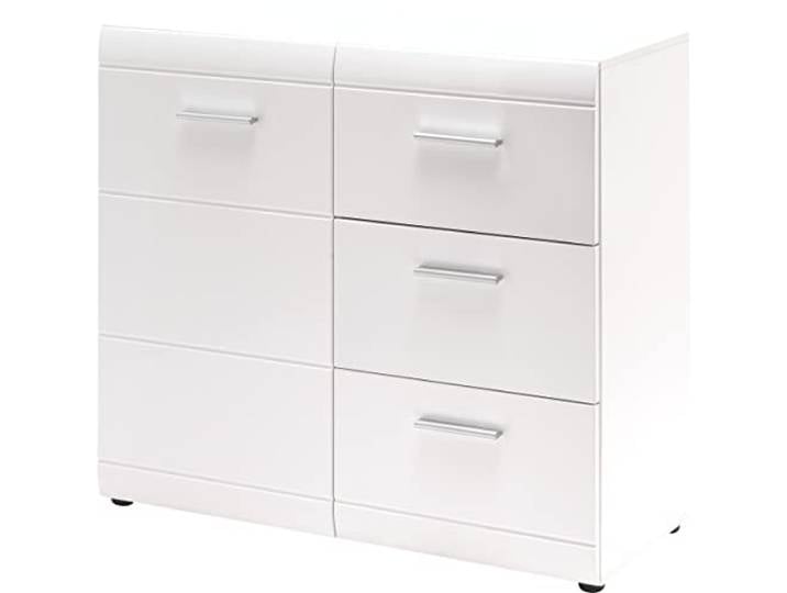 möbelando Kommode >M-402< (BxHxT: 96x86x40 cm) in Weiss - 96x86x40cm (BxHxT)