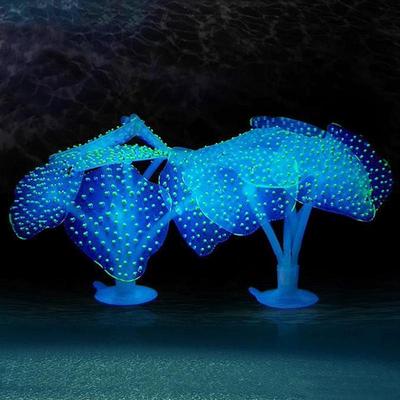 Inspired Deals Fluorescent Aquarium Jellyfish Decoration Soft Silicone Aquarium Ornament With Suction Cup green