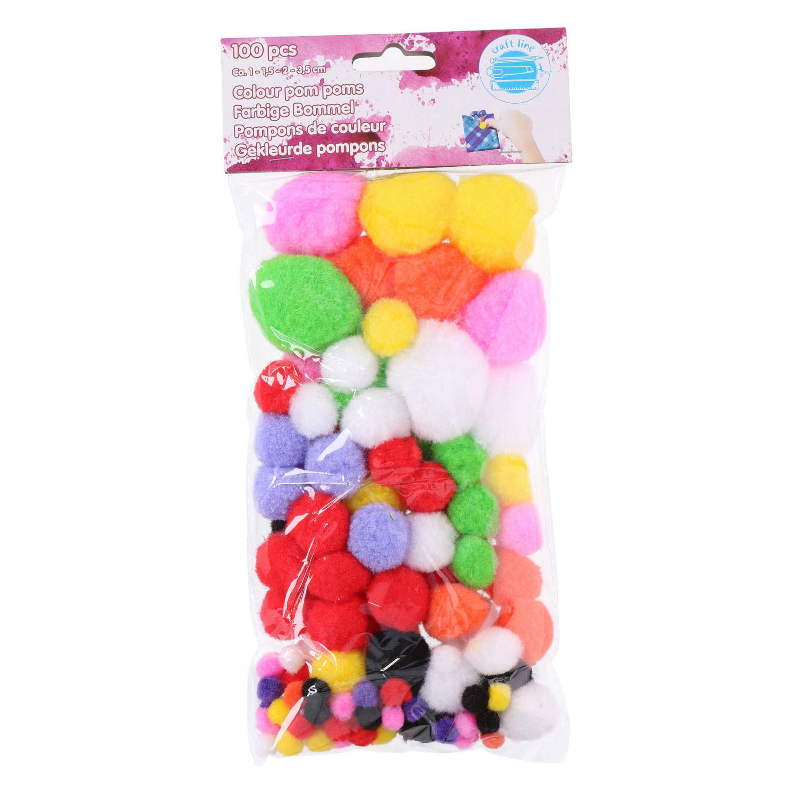 Craft Line Bunte Pompons für Bastelarbeiten (21206391)