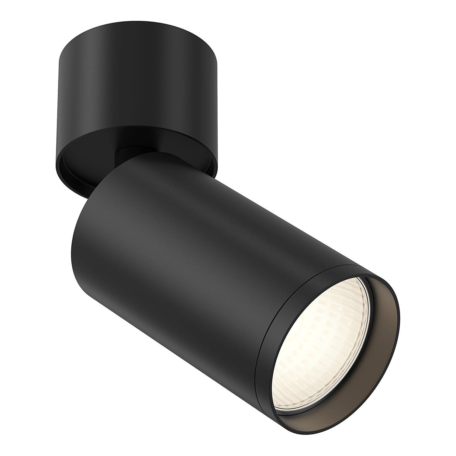home24 Plafondlamp Focus S type B, zwart aluminium, GU10, Ø 5 cm