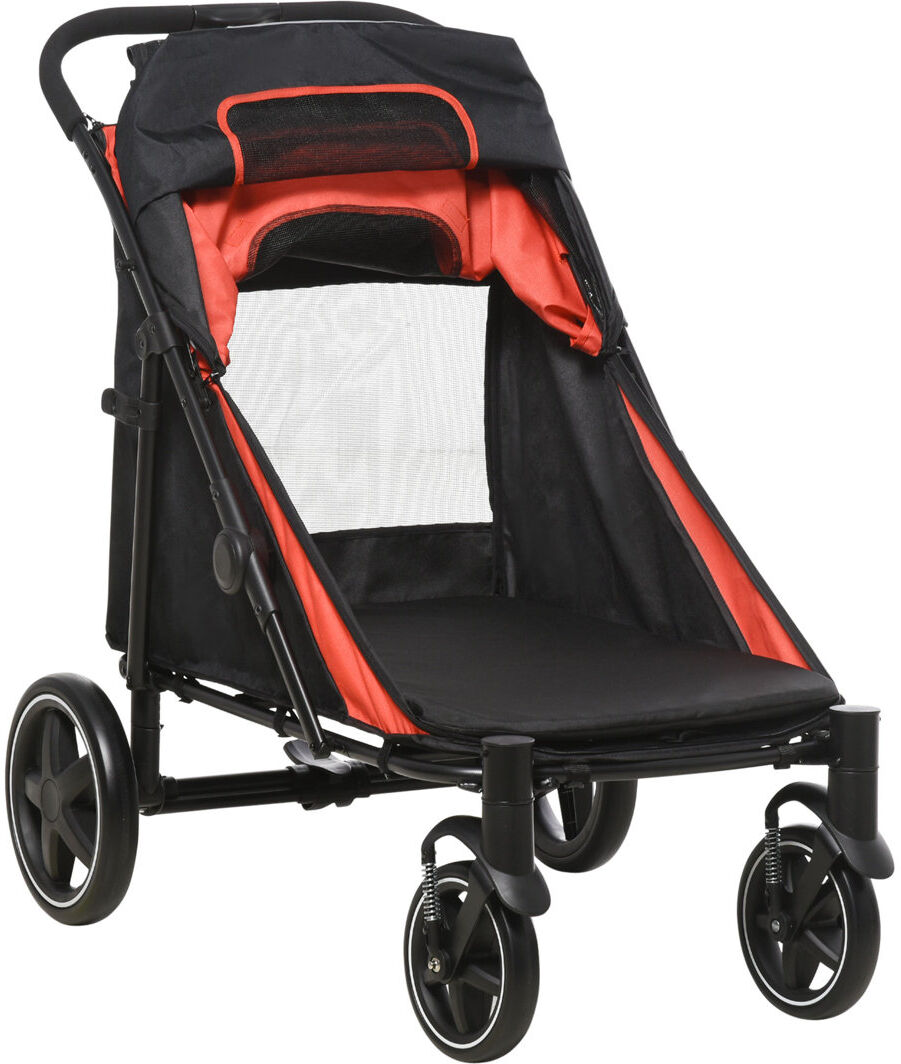 PawHut Foldable Pet Stroller Red;Black 254cm H X 65cm W X 284.48cm D