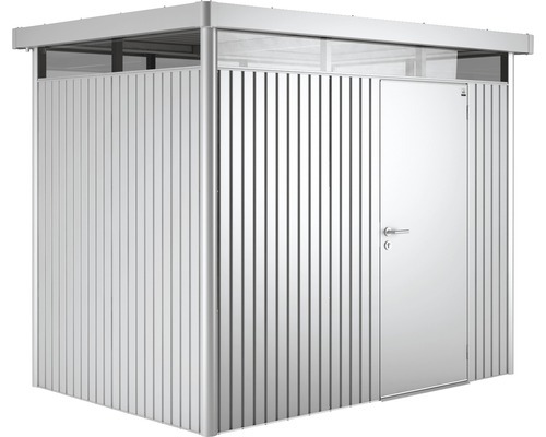 Biohort Highline, Metallschuppen, Einzelbild, Flachdach, Silber, Metall, Silber