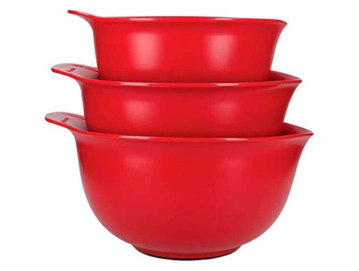 KitchenAid Mengkommen, Set Van 3 Stuks, 2,4 liter, 3,3 liter en een 4,3 liter kom, Plastic - Koninklijk Rood