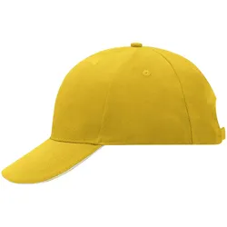 Basecap "MB024" 6-Panel-Sandwich - sun-yellow/white