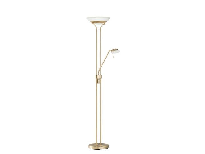 Fischer & Honsel Led-Deckenfluter, Messingfarben, Glas, 32x182x32 cm, getrennt schaltbar, Lesearm, verstellbare Spotlights, Farbtemperaturwechsler, Lampen & Leuchten, Innenbeleuchtung, Stehlampen, LED-Deckenfluter