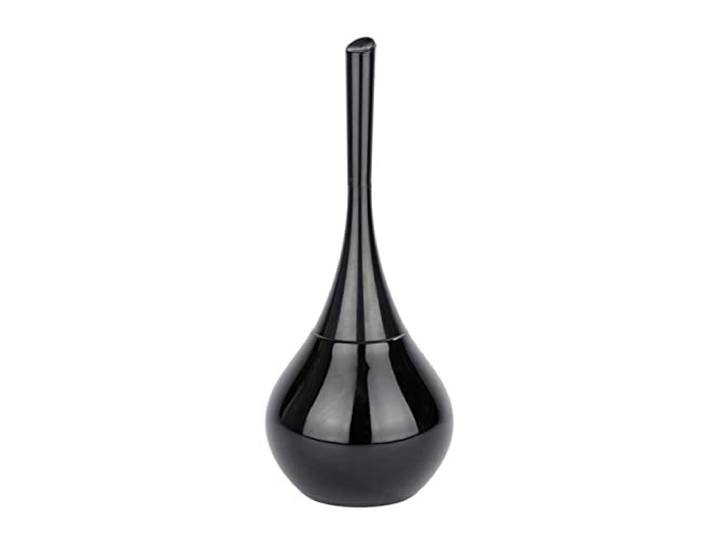 WENKO WC-Garnitur Mod. Flakon freistehender Toilettenbürstenhalter mit WC-Bürste Elegantes Badaccessoire aus hochwertiger Keramik und Kunststoff in Schwarz für Badezimmer Ø 17 cm x 42,5 cm