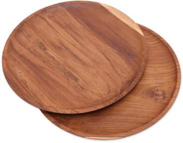 Novica Handmade Natural Appetite Teakwood plates (Indonesia)