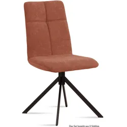 ESSZIMMERSTUHL (8er-Set) Drona 47x92x60 Schwarz/Cognac
