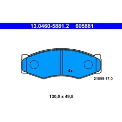 Bremsbelagsatz Scheibenbremse ATE 13.0460-5881.2