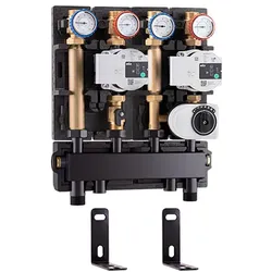 Barberi Bausatz bestehend aus Verteiler mit integrierter hydraulischer Weiche, direkter Verteilergruppe, Regelgruppe mit zu betätigendem 3-Wege-Mischv
