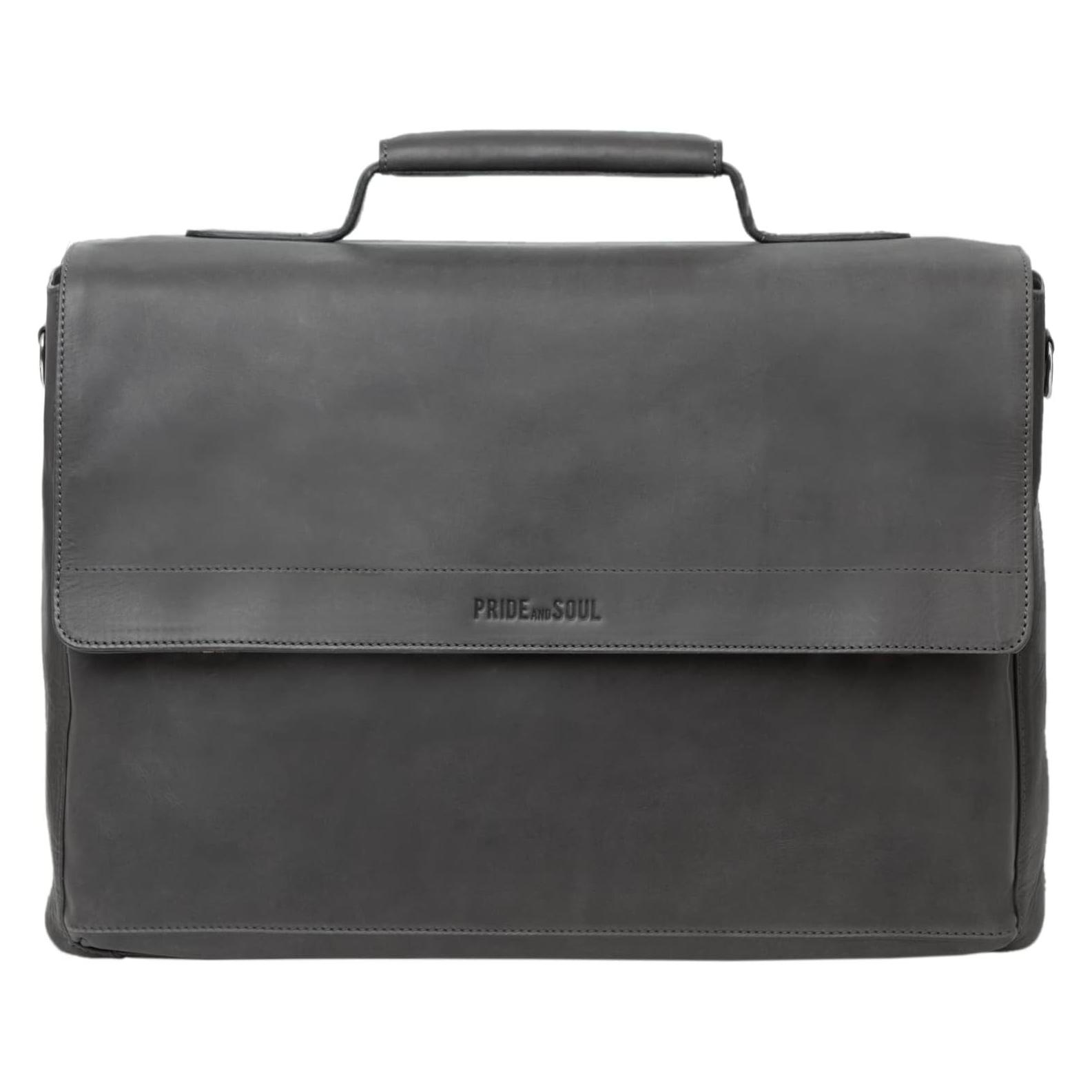 Pridesoul Laptoptasche Leder Percent d.grau (15") (47261)
