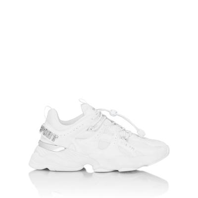 Sneaker PLEIN SPORT "Running-Sneaker", Herren, Gr. 41, Normalschaft, weiß (01, weiß), Schuhe Sneaker