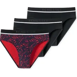 Schiesser 3P 95-5 Printed Rio-Slip Schwarz Muster Baumwolle Small Herren