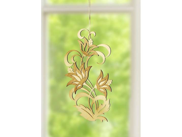 Holz-Fensterbild aus dem Erzgebirge, Natur-Braun
