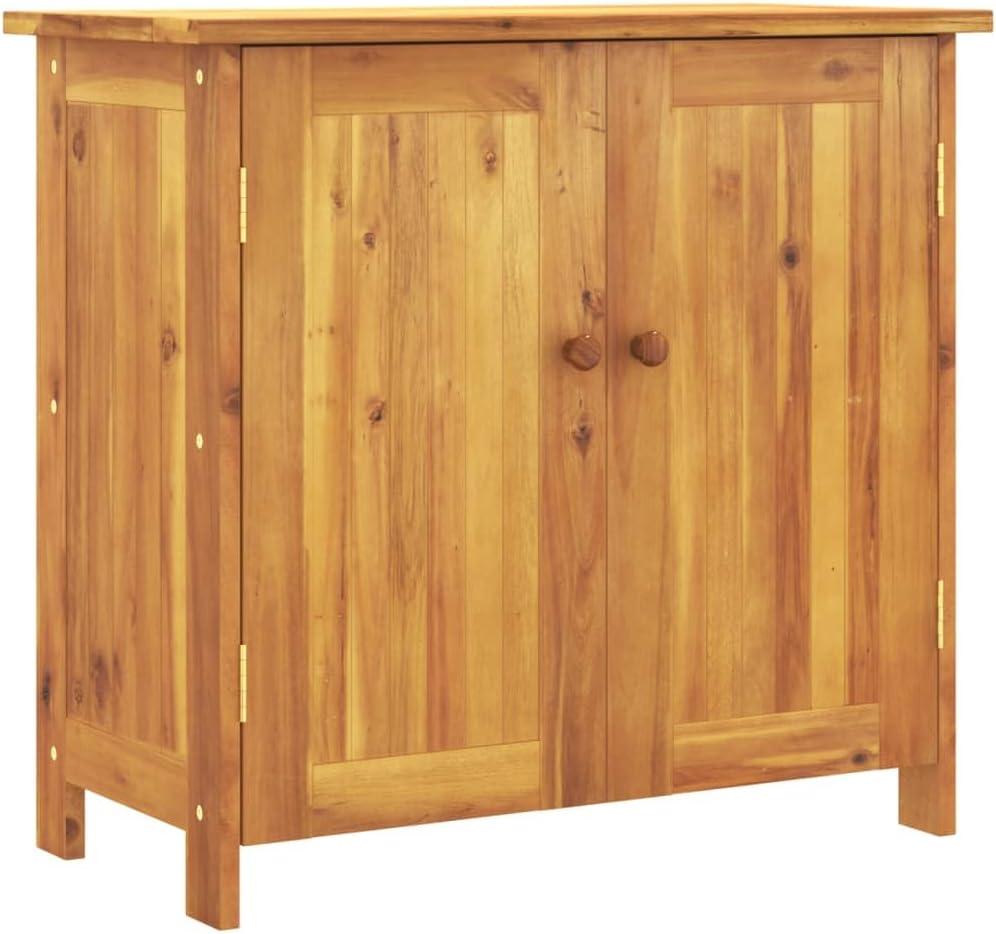 Gartenschrank aus massivem Akazienholz, 75x35x70 cm