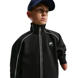 Nike Air Trainingsjacke Fleece Kinder - schwarz/weiß - 147-158
