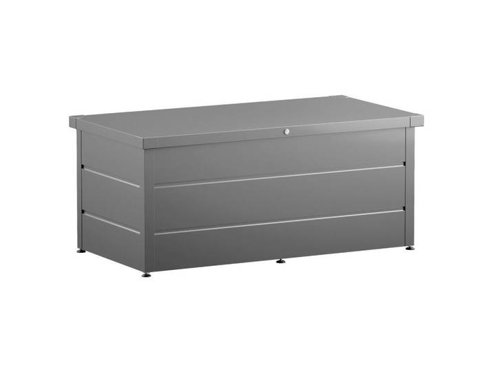 Hörmann Kissenbox, Alufarben, Metall, 166x72.5x87.5 cm, Deckel aufklappbar, Gartenzubehör, Kissenboxen