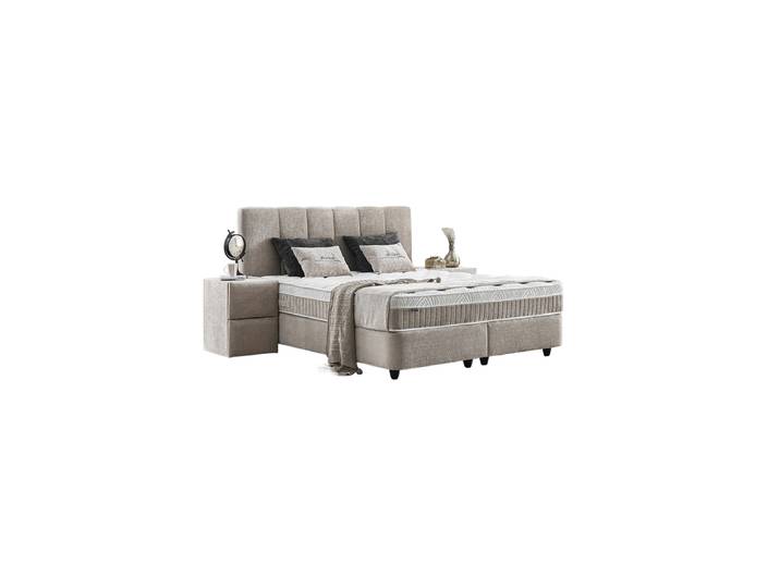 Premium Boxspringbett „Lucia“ inkl. Matratze & Topper Beige 160 x 200 cm BEDS SUPPLY