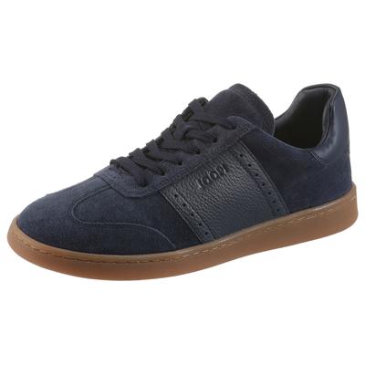 Sneaker JOOP "estate misto ike sneaker xt7", Herren, Gr. 43, dunkelblau, Glattleder, Veloursleder, Schuhe Sneaker, Freizeitschuh, Halbschuh, Schnürer mit Logo-Applikation
