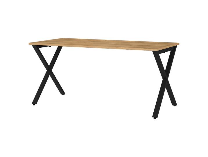 Bureau Tivolo 160cm Marron/Imitation chêne Grandson Forme en X