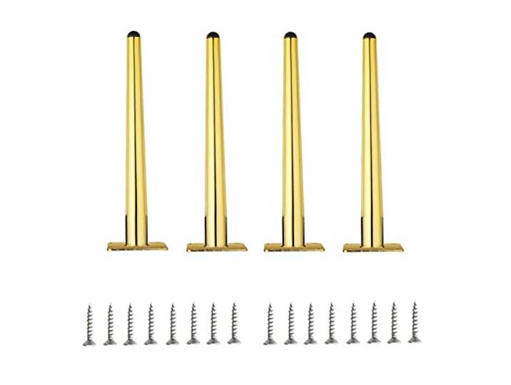 JFGCTYHXY Metallmöbelbeine, Möbel-Tischbeine aus Metall, gerade Tischbeine, goldene Möbelbeine(16 Inch/40Cm)