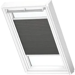 VELUX Vorteils-Set Hitzeschutz Plus Sichtschutz FOL Manuell Uni Schwarz/Graphit 1274, C02, GGU,weiße Schiene und Haltekrallen