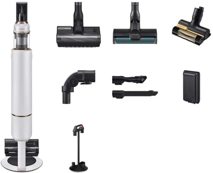 SAMSUNG Bespoke Jet Plus Pet Max 210W VS20B95823W Cordless Vacuum Cleaner with All-in-One Clean Station - Misty White