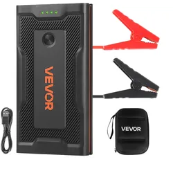 VEVOR Starthilfe Powerbank, Starthilfegerät 1000A Spitzenstrom mit LED-Taschenlampe & Kabel für Motor bis zu 5L Benzin/3L Diesel, Tragbarer Booster mit Schnellladung & Sicherheitsschutz für Notfall