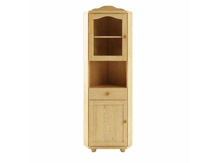 Xlmoebel Eckvitrine Glas Eckvitrine Massivholz – Neuer Eckschrank aus echtem Holz Sofort (1-St., Eckvitrine) Hergestellt in Europa